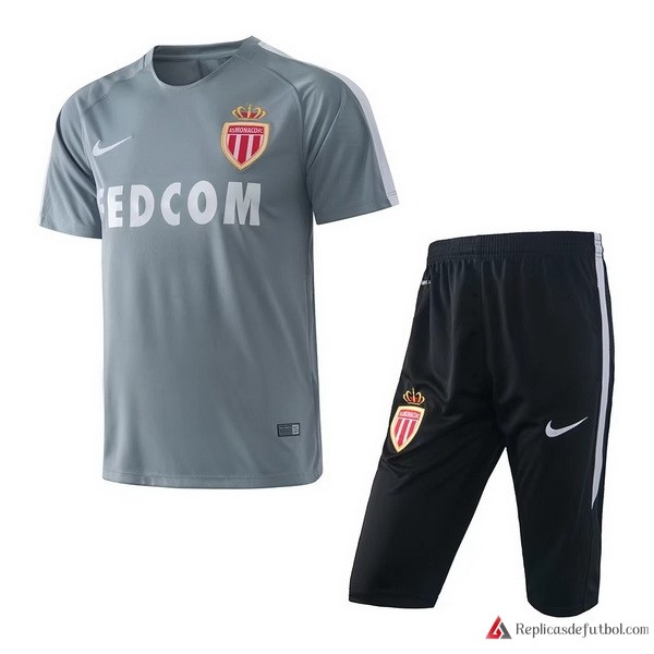 Camiseta Entrenamiento AS Monaco Conjunto Completo 2017-2018 Gris